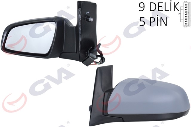 DIS DIKIZ AYNASI SOL ZAFIRA B 05 ELEKTRIKLI ISITMALI ASTARLI ASFERIK 5 FIS VM - 6169EHPAL