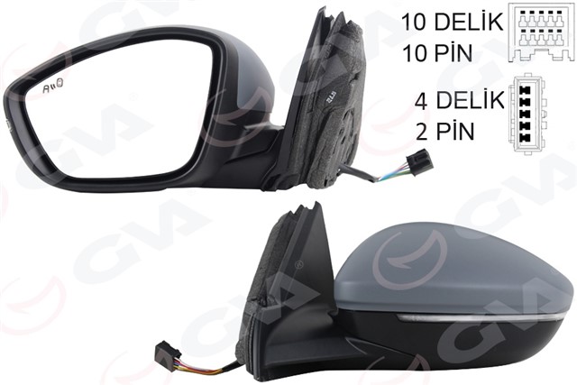 DIS DIKIZ AYNASI SOL CORSA 19 - ELEKTIRKLI KATLANABILIR ISITMALI SINYALLI SENSORLU ASTARLI KONVEKS