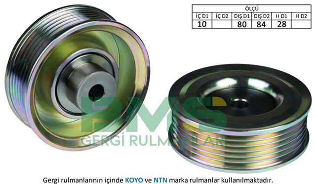 ALTERNATOR GERGI RULMANI COROLLA 1.4 - 1.6 02 AURIS 1.4 VVTI 07 AVENSIS 1.8 03 - 05