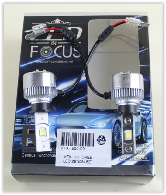 300 - 32 AMPUL 12V H3 LED XENON SET CREE LED/ORJ. TEK DEVRE
