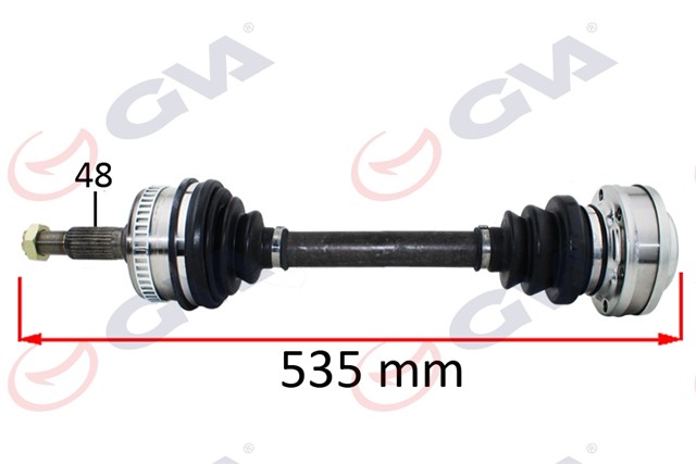 KOMPLE AKS SOL/SAG MERCEDES VITO 108 D 97 - 03 ABS LI 48DIS 535MM