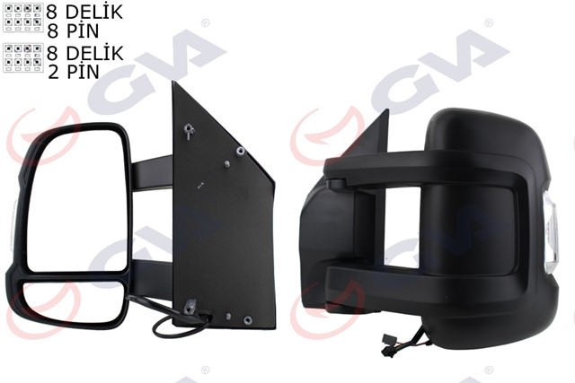 DIS DIKIZ AYNASI SOL DUCATO - BOXER - JUMPER 06 ELEKTRIKLI ISITMALI SINYALLI UZUN KOL KONVEKS VM - 6203NEHSL