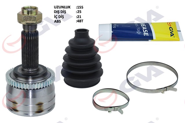 AKS KAFASI DIS ON HYUNDAI I20 1.4 - 1.6 08 - 15 ABS LI 48DIS MANUEL 25X21X52.5 149.5MM