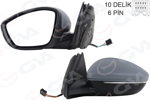 DIS DIKIZ AYNASI SOL ELEKTRIKLI ISITMALI SINYALLI ASTARLI KONVEKS 208 19 - CORSA F 19 - 10H6P