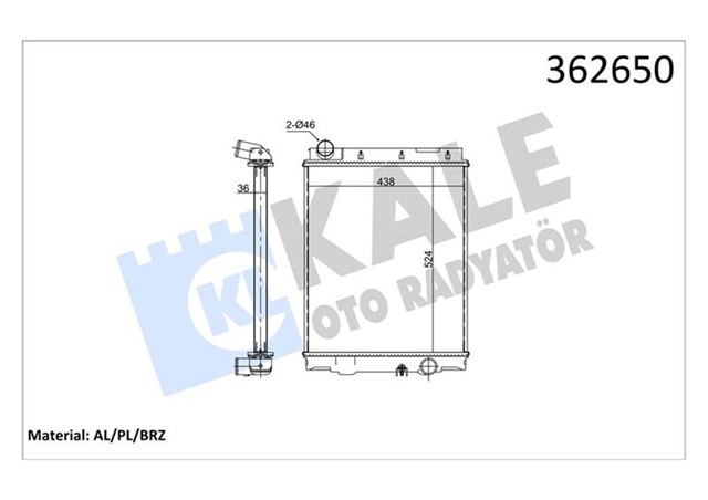 SU RADYATORU MITSUBISHI CANTER 711 3.0D 01 - 10 MT BRAZING 524X438X36