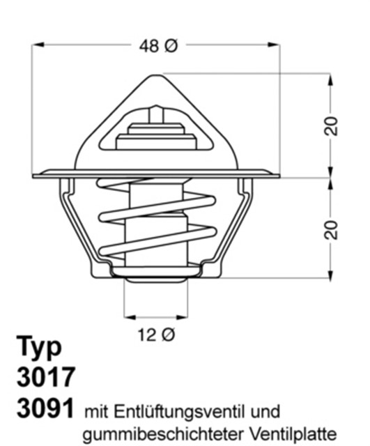 TERMOSTAT BARKAS. WARTBURG 1000. 353 1.0 1966 - 1991