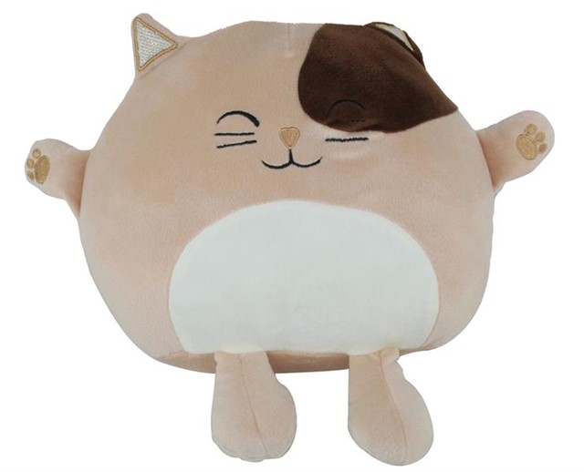 35 CM KEDI YASTIK KAHVE RENK PELUS