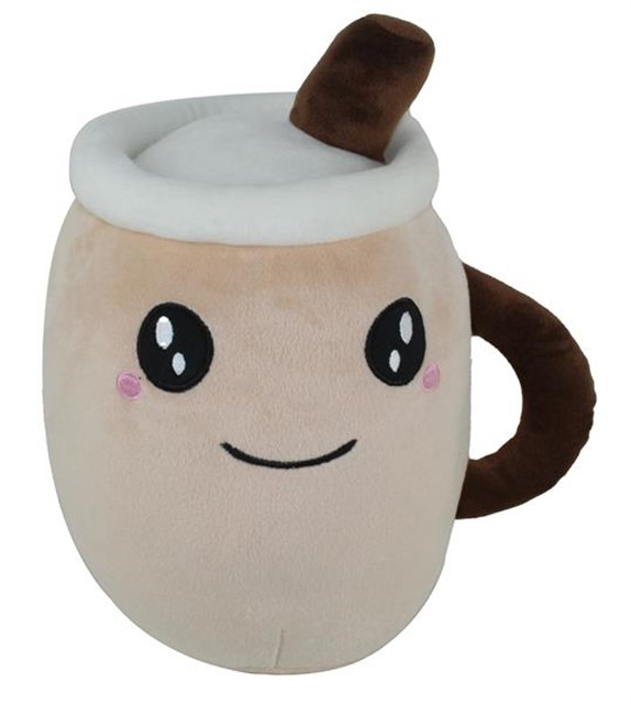 35 CM KAHVE KUPASI YASTIK KAHVE RENK PELUS