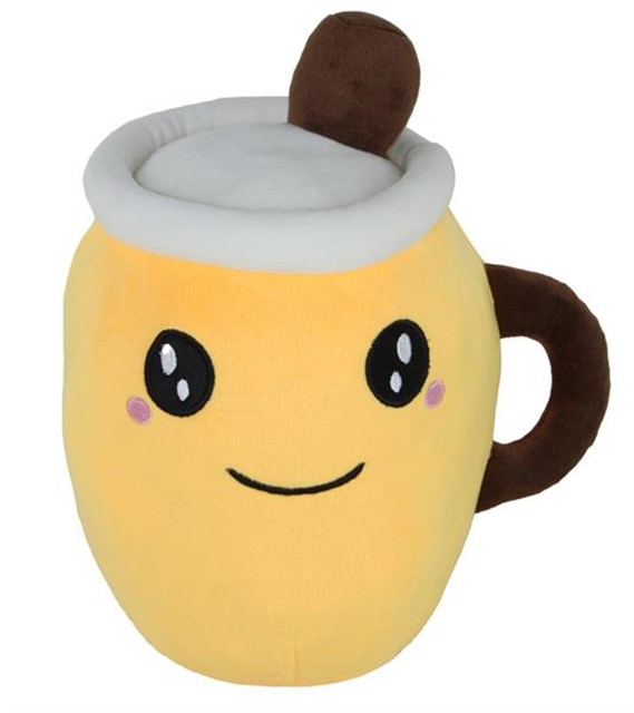 35 CM KAHVE KUPASI OYUNCAK YASTIK SARI RENK PELUS