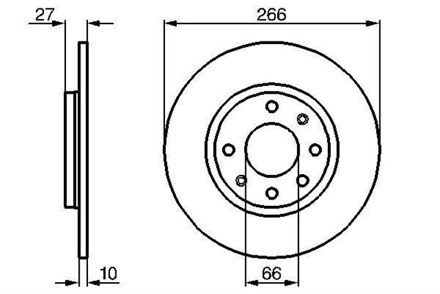 ON FREN AYNASI P305 82 - 89 P405 92 - 96 BX 82 - 93 1.4 - 1.4IE - 1.6 - 1.6IE - 1.7TD - 1.9TD 266X27X4DL
