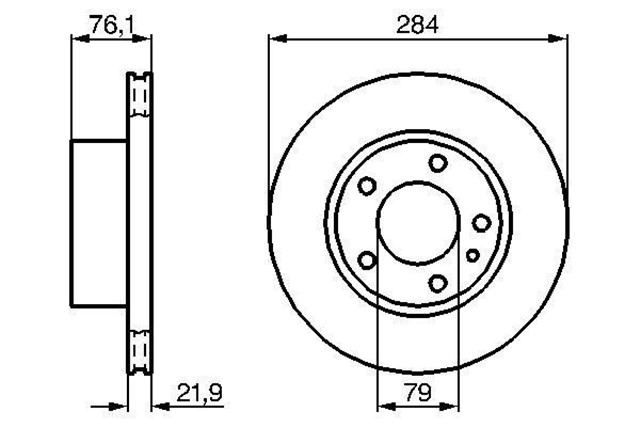 FREN DISKI. ON. 284 / 21.9 - 20.4 MM . HAVA KANALLI