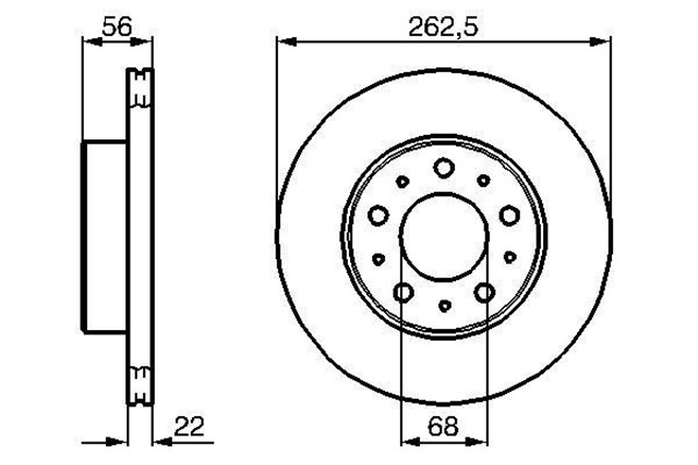 FREN DISKI. ON. 262.5 /22.0 - 20.0 MM