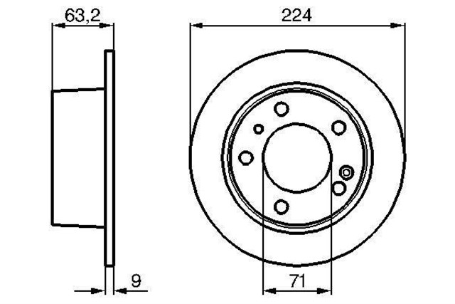FREN DISKI. ARKA. 224 / 9 - 8.1 MM