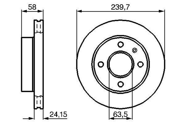 FREN DISKI. ON. 239.45 / 24.15 - 22.2 MM . HAVA KANALLI