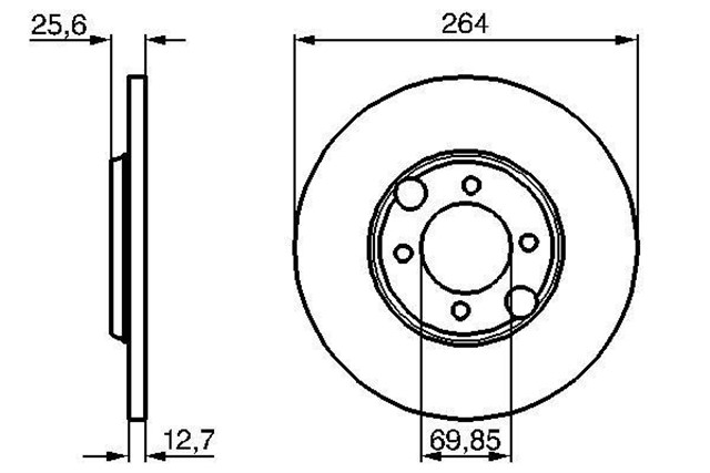 FREN DISKI. ARKA. 264 /12.7 - 11.4 MM