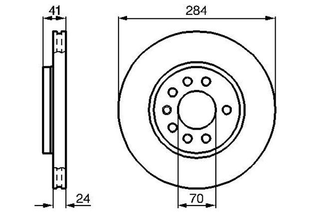 ON FREN AYNASI CALIBRA 93 - 97 VECTRA A - SAAB 900 93 - 98 2.0 - 2.3 - 2.5 284X24X7DLXHAVALI