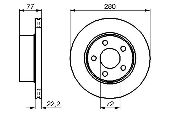 FREN DISKI. ON. 280 /22 - 20.7 MM . HAVA KANALLI