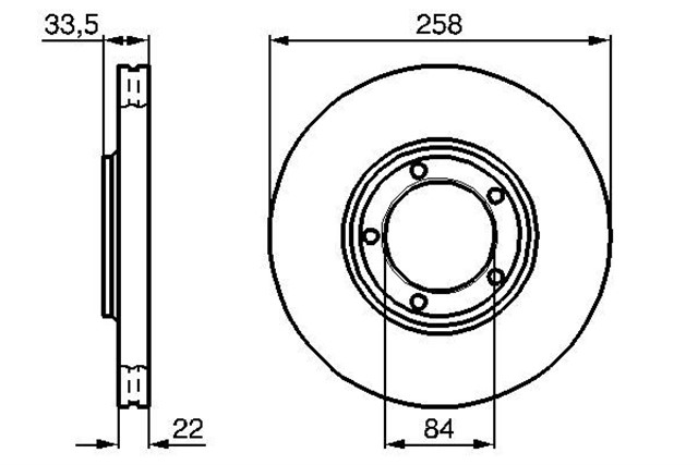 FREN DISKI. ON. 258.0 /22.0 - 20.4 MM