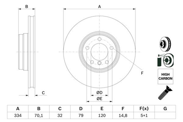 FREN DISKI. ON. 334.0 /32.0 - 30.4 MM