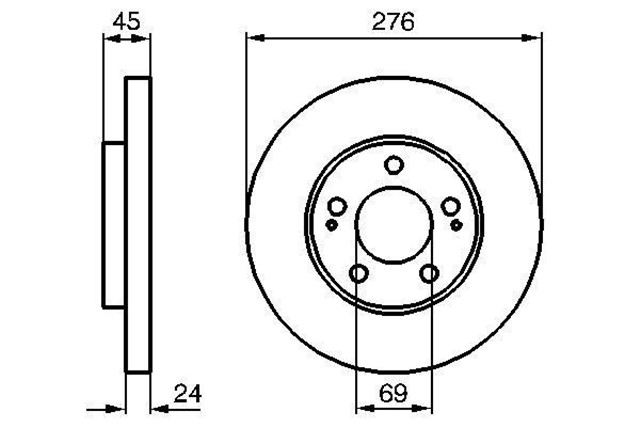 FREN DISKI. ON. 276 /24 - 22.4 MM . HAVA KANALLI