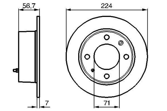 FREN DISKI. ARKA. 224.0 /7.0 - 6.3 MM