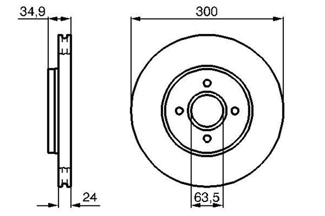 FREN DISKI. ON. 300 /24 - 22.2 MM . HAVA KANALLI
