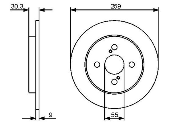 FREN DISKI. ARKA. 259 /9 - 7.5 MM