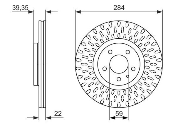 FREN DISKI. ON. 284 /22 - 20.2 MM . HAVA KANALLI