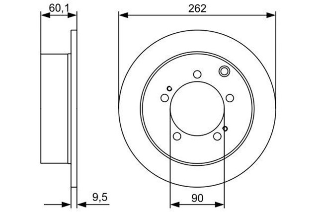 FREN DISKI. ARKA. 262 /9.5 - 8.4 MM