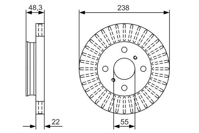 FREN DISKI. ON. 238 MM / 22 - 21 MM HAVA KANALLI