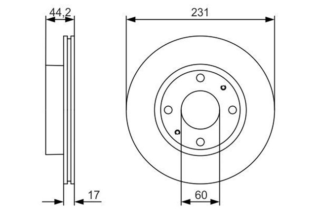 FREN DISKI. ON. 231 MM / 17 - 15 MM HAVA KANALLI