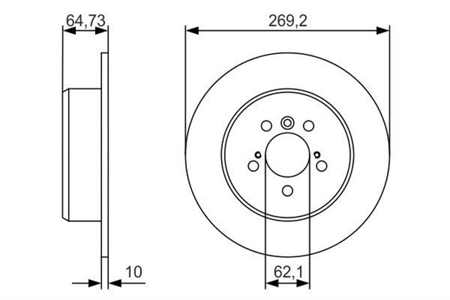 FREN DISKI. ARKA. 269.2 /10.0 - 9.0 MM