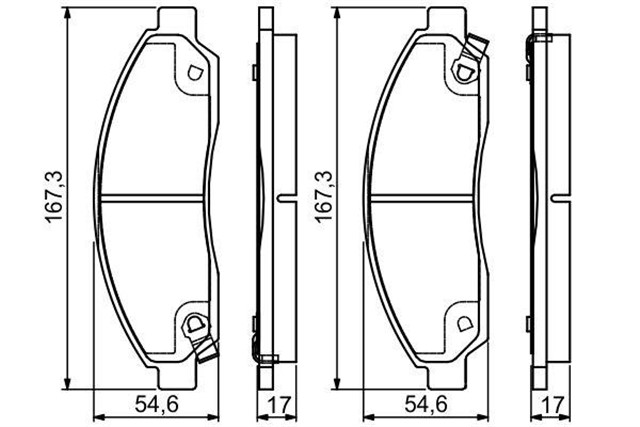 DISK BALATA - ON - WVA 24370/594 - 167.4X54.5X17 MM