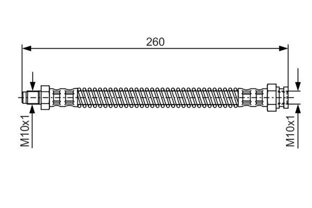 FREN HORTUMU; ARKA. 260.00 MM