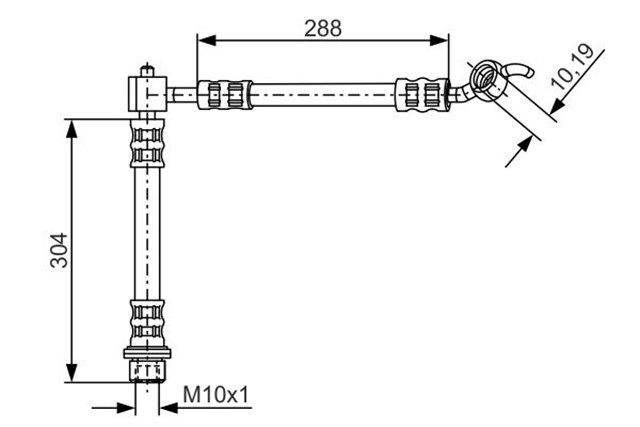 FREN HORTUMU SAG; ARKA. 304.00 MM