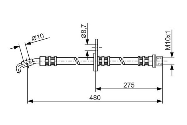 FREN HORTUMU SOL; ON. 480.00 MM