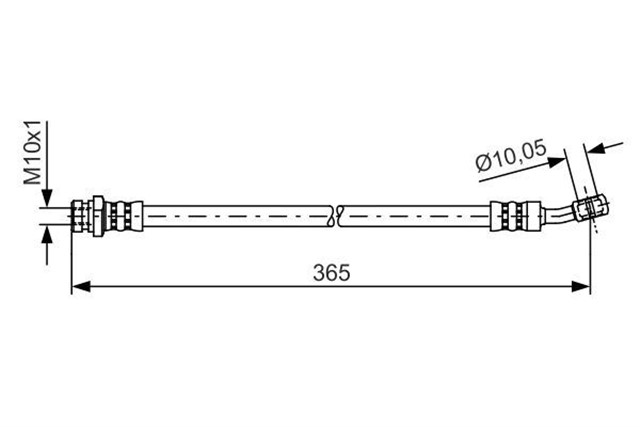 FREN HORTUMU SAG; ARKA. 365.00 MM