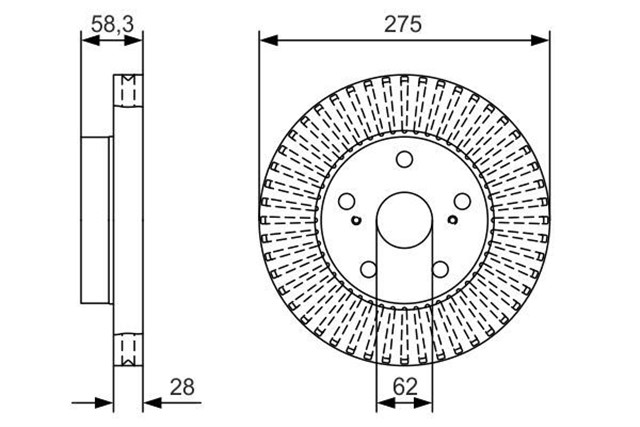 FREN DISKI. ON. 275 MM / 28 - 26 MM HAVA KANALLI 0986479T18