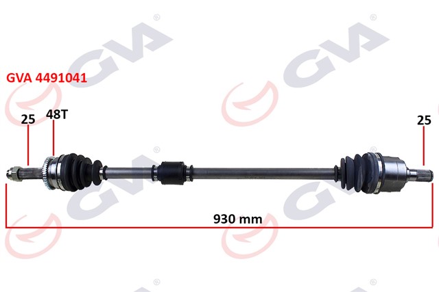 KOMPLE AKS SAG I20 1.4 - 1.6 08 - 15 ABS LI 48DIS 930MM MAN.