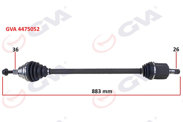 KOMPLE AKS SAG GOLF VI 1.6I AUTO. 08 - 13 883MM
