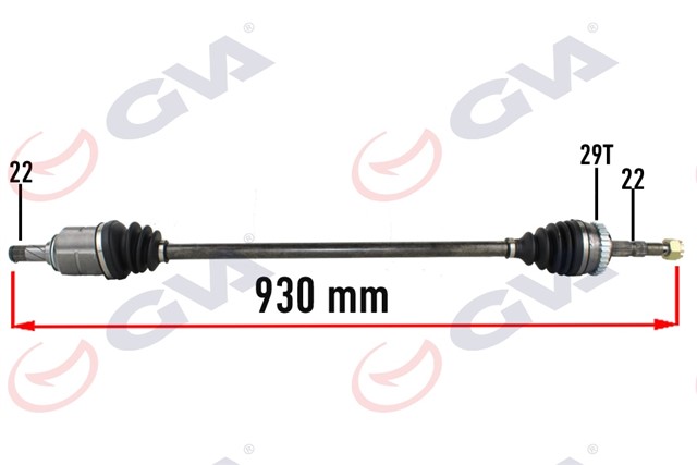 KOMPLE AKS SAG OPEL - MERIVA A 1.6 03 - 10 ABS LI 29 DIS 930MM