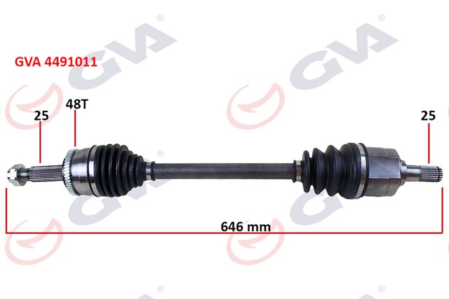 KOMPLE AKS SOL ACCENT BLUE 1.4/1.6 CVVT 10 - ABS LI 48DIS 652MM AT MT