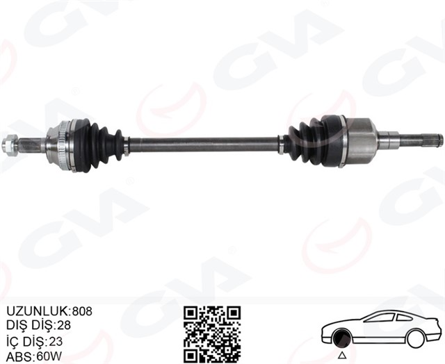 KOMPLE AKS ARKA SAG/SOL FREELANDER I L314 98 06 808MM