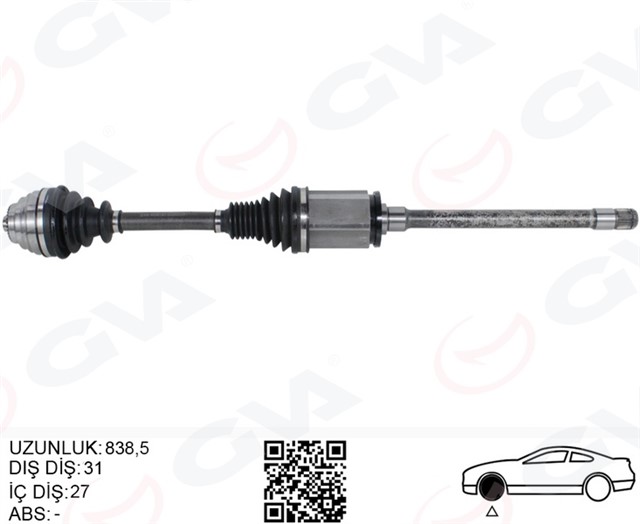 KOMPLE AKS ON SAG BMW F20 F22 F30 F32 F33 F34 F36 XDRIVE 840MM