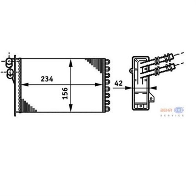 KALORIFER RADYATORU A3 - TT - BORA - GOLF IV - OCTAVIA - TOLEDO II - LEON - 1.61.9TDI - 2.3 V5 - 2.8 V 6 - 234X156X42
