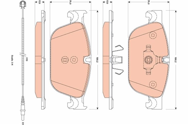 ON FREN BALATASI PEUGEOT P407 04 10 P508 10 18 C5 08 14 C6 09 12 DS5 09 15 180MM