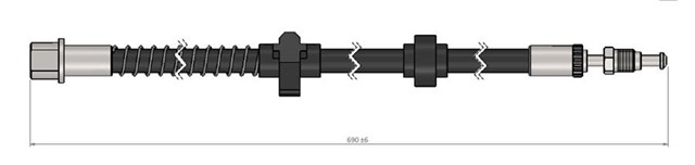 FREN HORTUMU ARKA SOL P407 04 P508 10 C5 06 C6 05 640MM M10