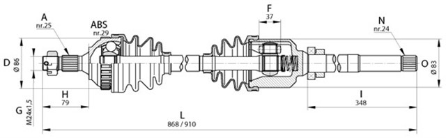 X AKS ON SAG PARTNER - BERLINGO 2.0 HDI 00