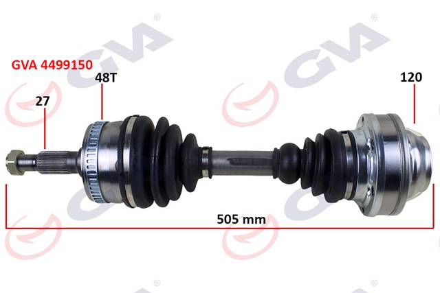 KOMPLE AKS SOL/SAG MERCEDES VITO 108 CDI 97 - 03 ABS LI 48DIS 505MM
