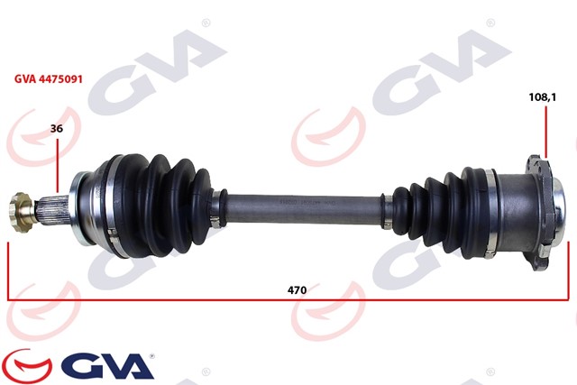 KOMPLE AKS SOL POLO V 9N 1.4 TDI 01 - 12 470MM MAN.